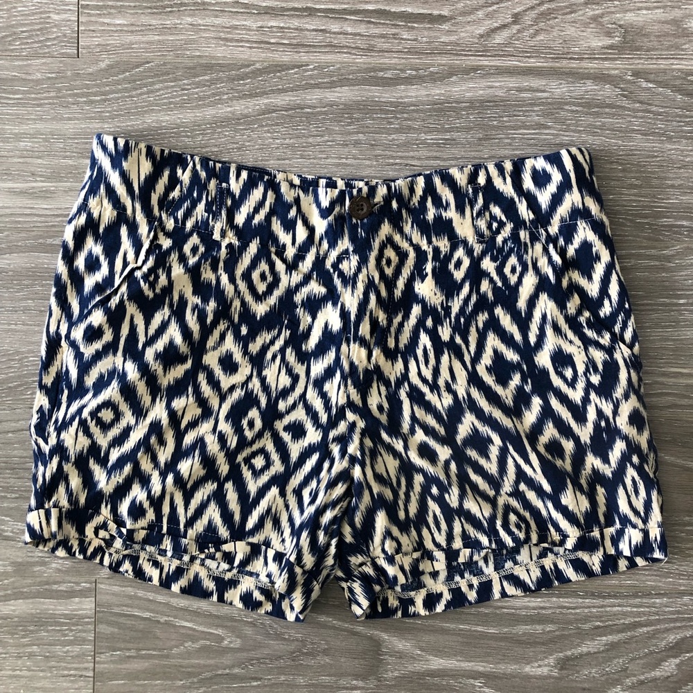 Cynthia Rowley Blue & Cream Printed Shorts 12